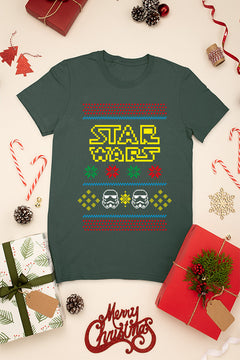 UGLY Galactic Festivities Star Wars Logo & Storm Troopers T-Shirt | Christmas | Star Wars Era