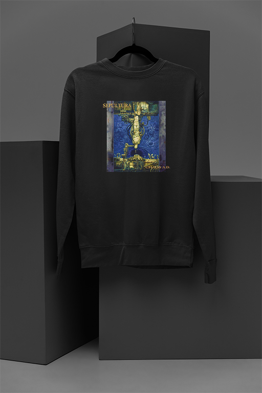 Sepultura Chaos A.D | Vintage Brazilian Metal Band Sweatshirt | 90s Thrash Metal Fashion | Best of Sepultura Chaos A.D Era | Retro Rock Band Merch | Iconic Chaos A.D Album Art Design | Heavy Metal Grunge