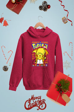 KIDS UGLY Pikachu Christmas Hoodie | Pokemon Holiday Cheer | Retro Style | Kids Winter Fashion