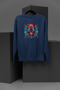 "Spiderman Tattoo Skull Sweatshirt | Marvel Comics Inspired | Edgy Urban Clothing"