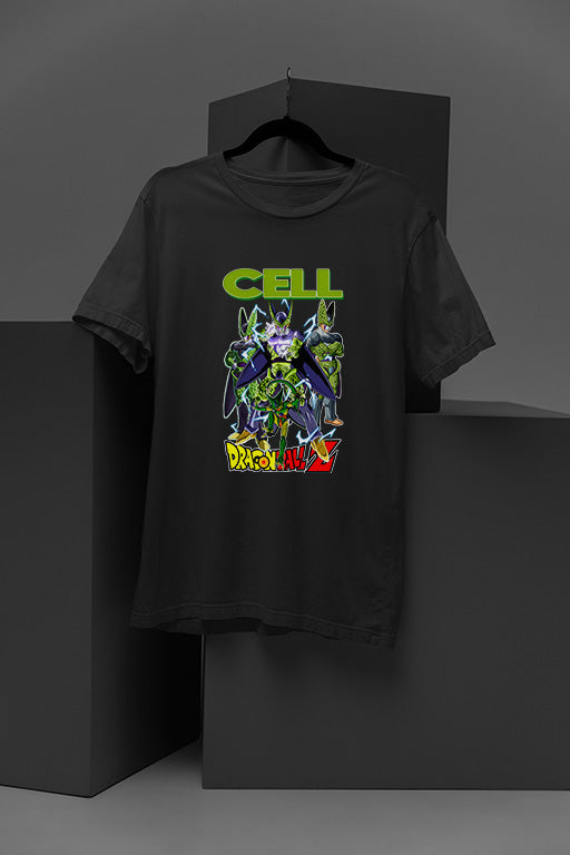 Cell Unleashed Power T-shirt | Dragon Ball Z Anime Tee | Villain Saga Shirt | Sai