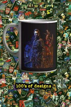 Horror Film Michael Myers and Freddie Kruger 11oz Mug | Scary Movie Lover's Cup
