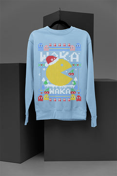 UGLY Retro Pacman Christmas Sweatshirt | Vintage Arcade Gaming | Festive Ugly Design |