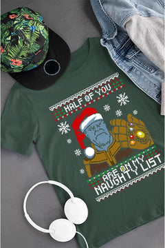 KIDS UGLY: Thanos on the Naughty List Christmas T-shirt | Marvel Thanos |