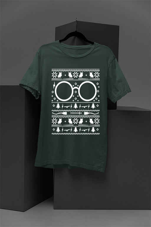 UGLY Festive Harry Potter Christmas T-shirt | Wizarding World Holiday Tee | Magical Xmas Apparel