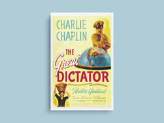 The Great Dictator Canvas Print Charlie Chaplin Film Wall Art | Classic Movie Poster Decor