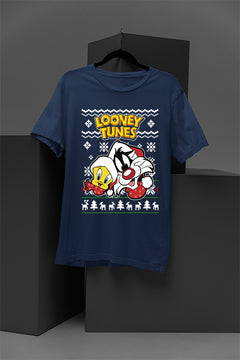 UGLY Retro Sylvester and Tweety Festive Vibes T-Shirt | Looney Tunes Retro