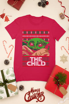 KIDS UGLY Galactic Groove Star Wars Baby Yoda The Child Christmas Tee | Kids Christmas