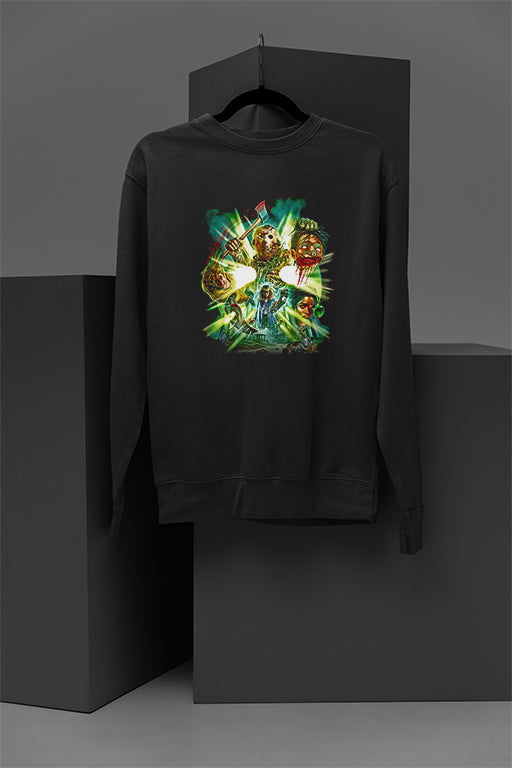 Horror Friday the 13th Cozy Pullover Sweatshirt | Graffiti Style | Warm Halloween Attire