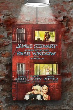 Rear Window Grace Kelly James Stewart Gloss Poster | Classic Film Noir Art Print | Vintage Movie Memorabilia | Hitchcock Cinema Decor