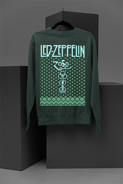 UGLY Rockin' Christmas Led Zeppelin Sweatshirt | Vintage Band Style | Classic Rock Fan |