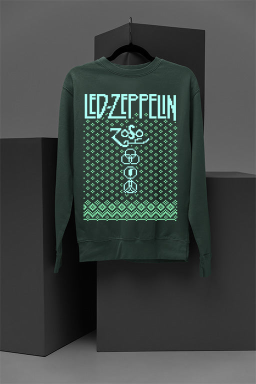 UGLY Rockin' Christmas Led Zeppelin Sweatshirt | Vintage Band Style | Classic Rock Fan |