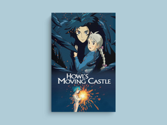 Howl's Moving Castle Canvas Print featuring Top Lead Actors Name | Film Art Design for Movie Lovers | Home Decor Gift for Movie Buffs