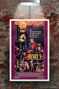 Henry V Kenneth Branagh | Gloss Poster | Shakespeare Movie Art | Historical Film Print | Vintage Cinema Decor | Classic Film Wall Art | Theatre Lover Gift