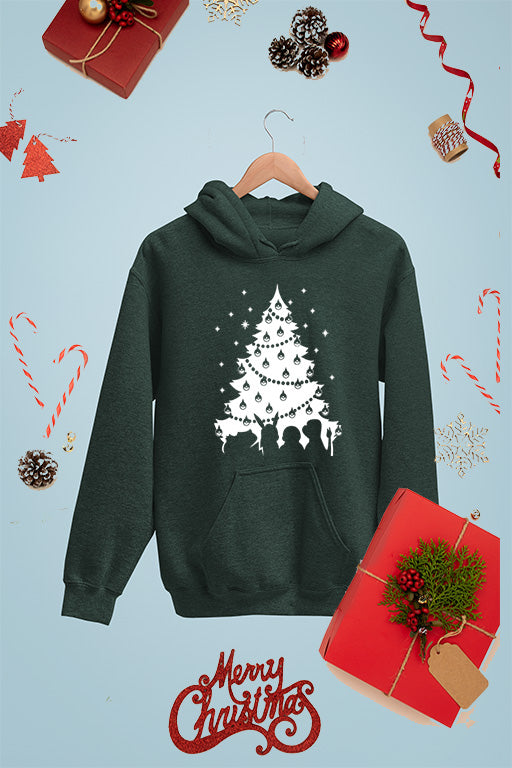 KIDS UGLY Pikachu Pokemon Christmas Tree | Kids Christmas Ugly Design Hoodie | 90
