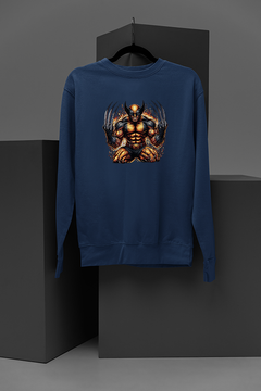 "Adaman-Tees | Marvel-inspired Wolverine Graphic Sweatshirt | Marvel Sweatshirt"