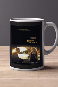 Before Sunset 11oz Mug Film Memorabilia Ethan Hawke Julie Delpy Cafe Decor | Movie Fan Gift Souvenir Retro Design