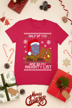 KIDS UGLY: Thanos on the Naughty List Christmas T-shirt | Marvel Thanos |