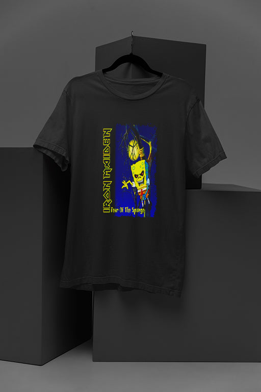 Iron Maiden Fear Of The Sponge | Iconic Band Tee Inspired by Heavy Metal Era | Vintage Rock Merchandise from Iconic Band