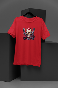 "Marvel-Inspired Iron Man Metallic Skull T-Shirt | Avengers Superhero Tee | Comic Book Fan Apparel | Tony Stark Graphic Shirt"