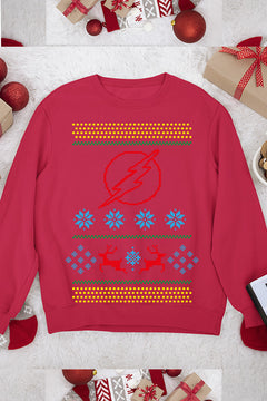 UGLY Flashy Christmas Delight | DC The Flash Logo | Holiday Speedster Fun | Retro Era