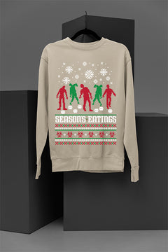 "Seasons Eating" Christmas Zombie Sweatshirt | Undead Holiday Attire | Vintage