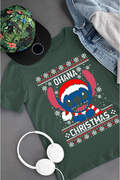 KIDS UGLY Ohana Christmas T-Shirt | Lilo and Stitch Ugly Sweater Design