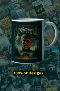 Halloween Pinhead 11oz Mug | Horror Film Poster Design | Scary Movie Fan Gift