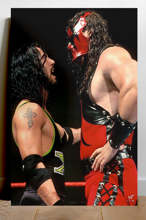 WWE Attitude Era Kane And X-Pac Poster | Vintage Wrestling Design | Signature Moves | Raw Power | WWE Collectibles | Attitude Era Lovers | Fan Favorite Memories