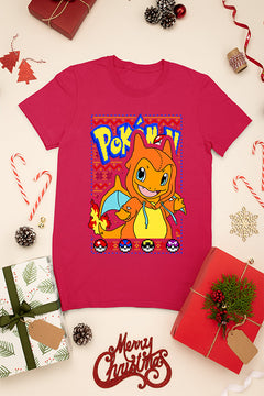 KIDS UGLY "Charmander Christmas Blast" T-shirt | Pokemon Charmander Holiday