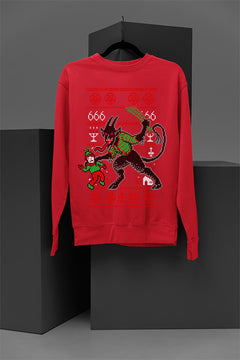 UGLY Krampus Christmas Sweatshirt - Vintage Era Horror | Festive Ugly Design | Retro Demon