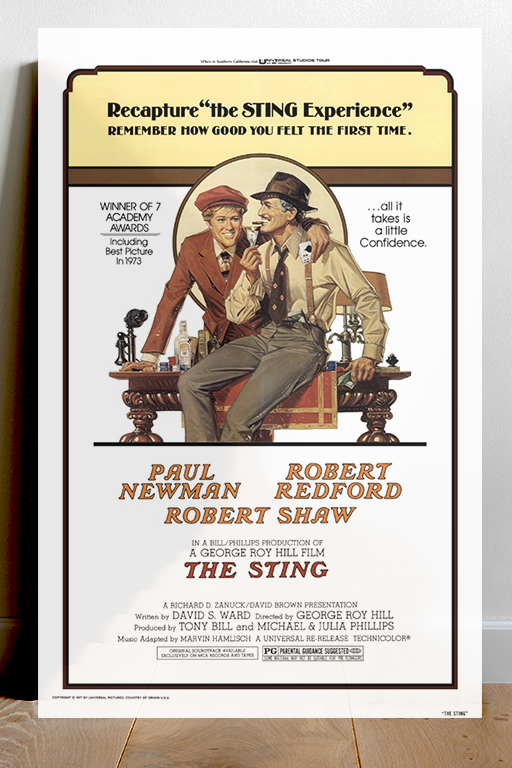 The Sting Paul Newman Robert Redford Gloss Poster | Vintage Movie Art | Retro Film Decor