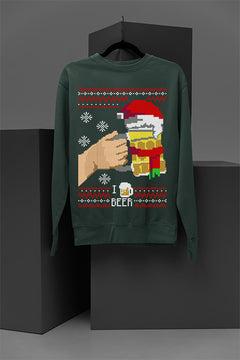 UGLY Festive Cheers: I Love Beer | Christmas Cheer | Ugly Sweater Design | Retro