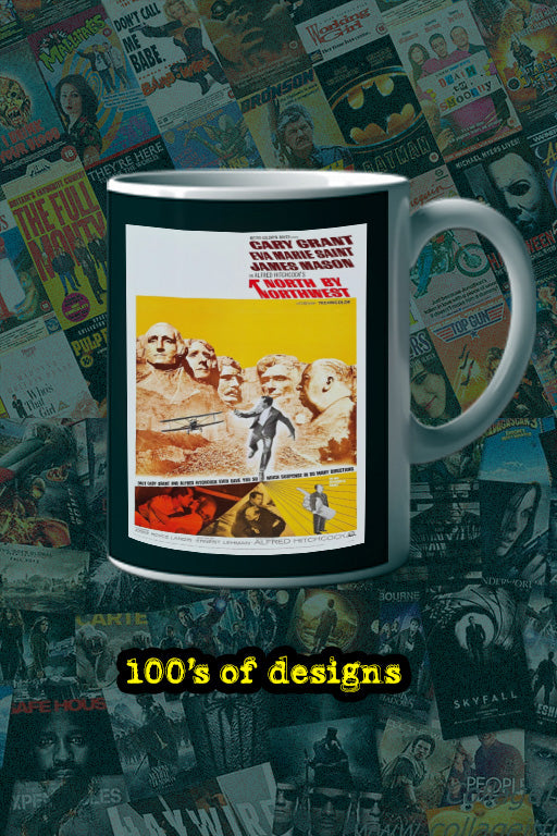 North by Northwest 11oz Mug Cary Grant Eva Marie Saint Film Memorabilia Classic Hollywood Gift | Alfred Hitchcock Design