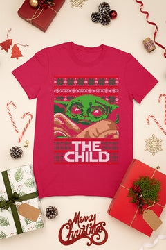 KIDS UGLY Galactic Groove Star Wars Baby Yoda The Child Christmas Tee | Kids Christmas