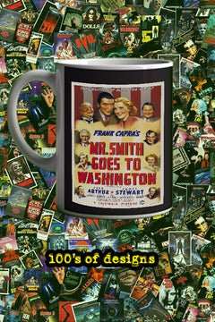 Mr. Smith Goes to Washington 11oz Mug | Film Memorabilia | Vintage Poster Design | Jimmy Stewart Cup