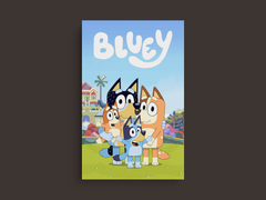 Bluey Canvas Print | Funny Dog Cartoon Design | Featuring Bluey and Bingo - TV Show Fan Art Décor