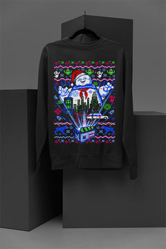 UGLY Marshmallow Man Mania | Ghostbusters Christmas Ugly Design | Retro 80s Icon