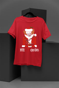 UGLY Yet Festive Pennywise from IT Christmas T-Shirt | Horror Clown | Stephen King | Red