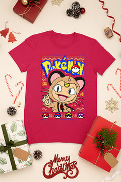 KIDS UGLY Meowth from Pokemon | Festive Kids Christmas Design | Retro 90