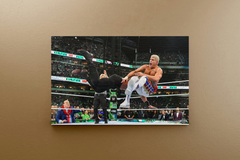 Wrestlemania 40 Canvas Print | Roman Reigns And Cody Rhodes Spear Design | Wrestlemania 40 Highlight | Wrestling Fan Art Print