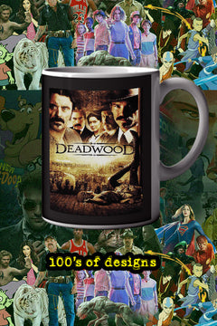 Deadwood 11oz Mug Tim Olyphant Ian McShane TV Show Western Design | Cowboy Western Themed Coffee Cup Mug Merchandise