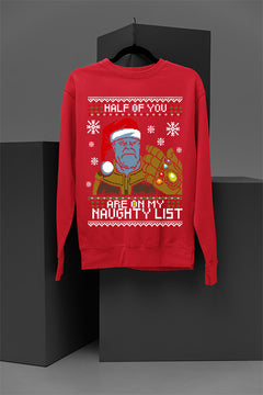 UGLY: Thanos Naughty List Sweatshirt | Marvel Universe | Christmas | Infinity Gauntlet Era
