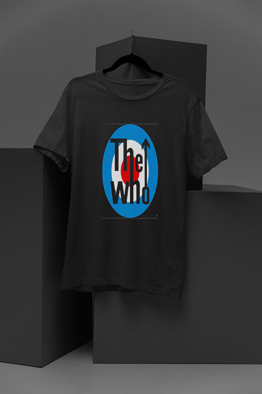 The Who Logo | Band Tee | Vintage Rock Band Shirt | Retro Music Merchandise | 60s Mod Fashion | Roger Daltrey Inspired Top | Pete Townshend Clothing | British Rock Icon Clothing | Classic Rock Fan Apparel