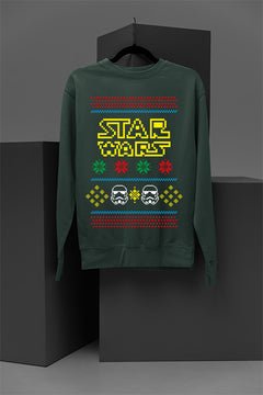 UGLY Galactic Festivities Star Wars Logo & Storm Troopers Sweatshirt | Christmas | Star Wars Era