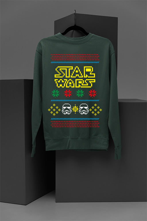 UGLY Galactic Festivities Star Wars Logo & Storm Troopers Sweatshirt | Christmas | Star Wars Era