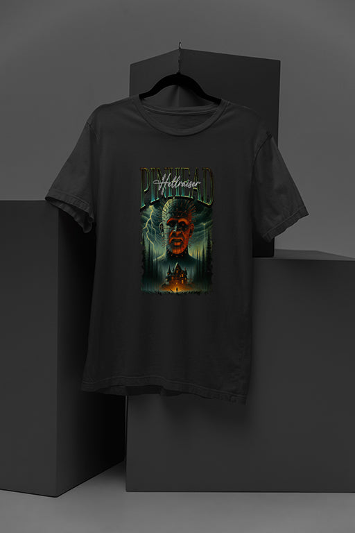 Horror Pinhead Vintage Graphic Tee | Scary Costume Gift | Horror Film Halloween