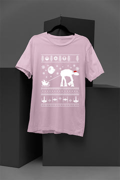 UGLY Galactic Sleigh Star Wars Christmas Tee | Retro Sci-Fi Festive Tee | Vintage Star Wars