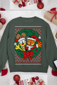 UGLY Retro Garfield and Odie Christmas Sweatshirt | Vintage Cartoon Characters | Nostalgic