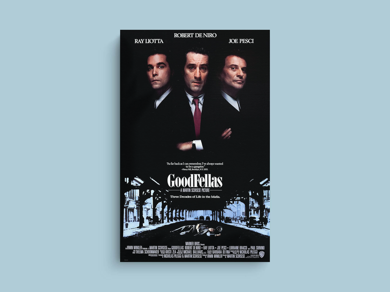 GoodFellas Canvas Print | Film Poster Design | Robert De Niro Joe Pesci Ray Liotta | Mafia Movie Wall Art | Movie Memorabilia Décor